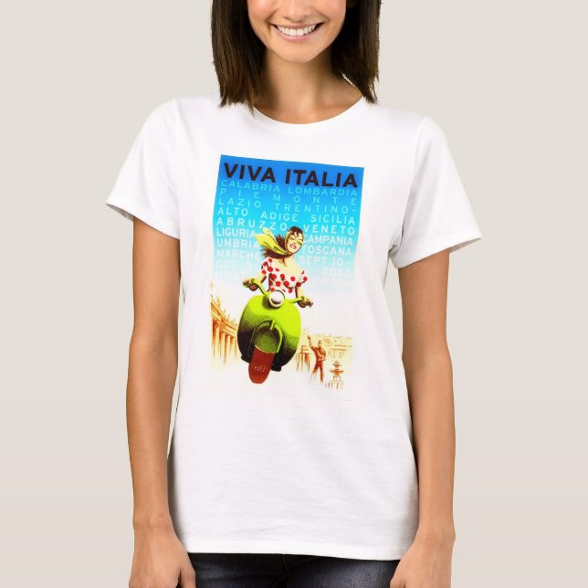 Camiseta Afiche de Viaje Retro Viva Italia Vintage (Anverso)
