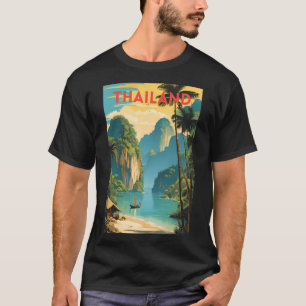 Camiseta Afiche de viaje tradicional de Tailandia