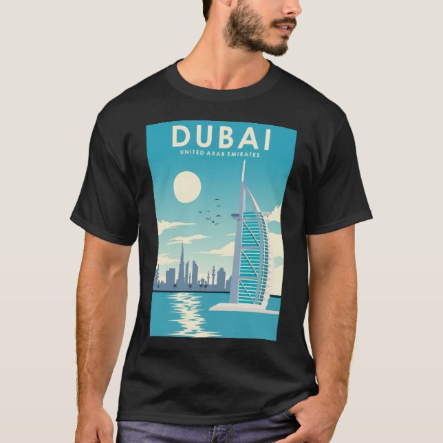 Camiseta Afiche de viajes artísticos de la época de Dubái (Anverso)