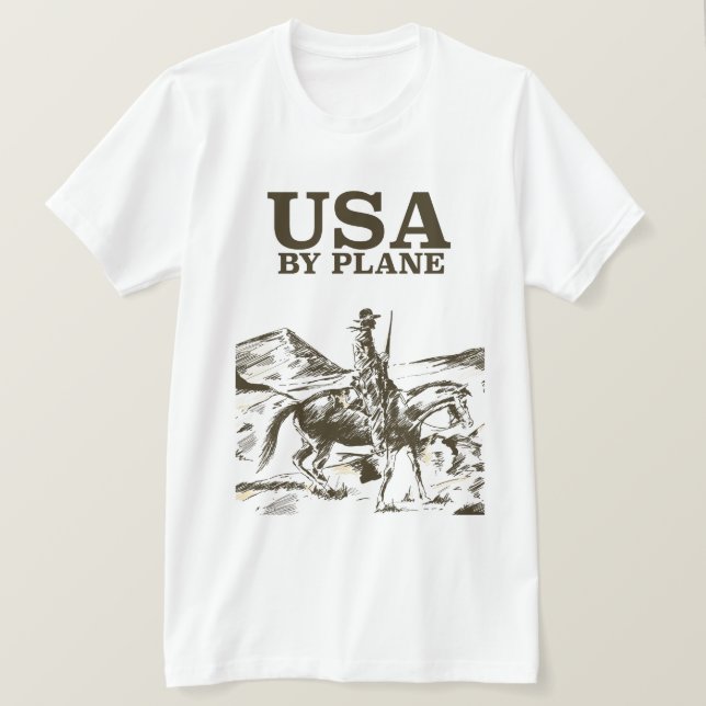 Camiseta Afiche de viajes de cowboy de Estados Unidos (Anverso del diseño)