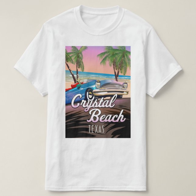 Camiseta Afiche de viajes de Crystal Beach Texas (Diseño del anverso)