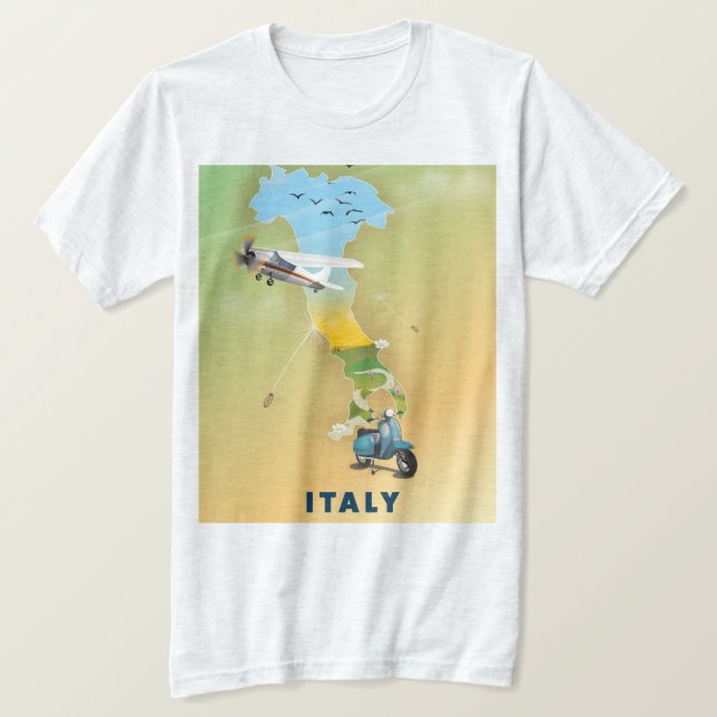 Camiseta Afiche de viajes de Italia. (Anverso del diseño)
