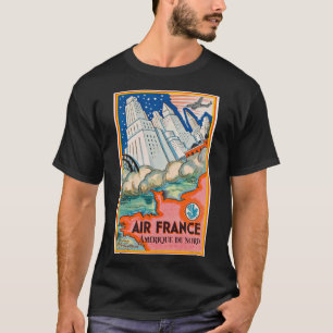 Camiseta Afiche de viajes de la aerolínea Art deco