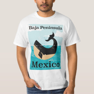 Camiseta afiche de viajes de la península de baja México