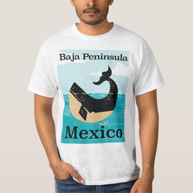 Camiseta afiche de viajes de la península de baja México (Anverso)