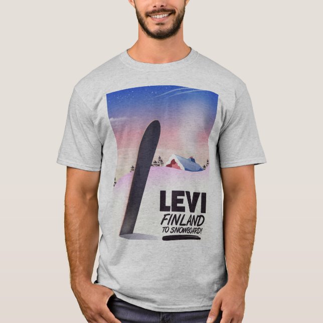 Camiseta Afiche de viajes de Levi Finlandia Snowboarding (Anverso)