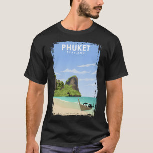 Camiseta Afiche de viajes de Phuket Thailand