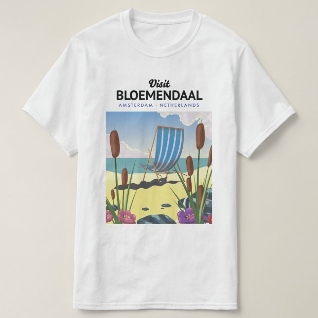 Camiseta Afiche de viajes del Bloemendaal Amsterdam (Diseño del anverso)