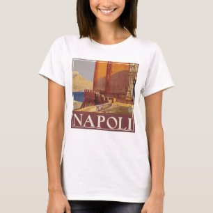 Camiseta Afiche De Viajes Del Vesubio Y La Bahía De Nápoles