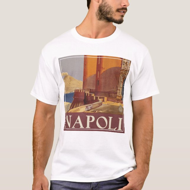 Camiseta Afiche De Viajes Del Vesubio Y La Bahía De Nápoles (Anverso)