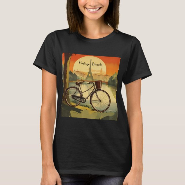 Camiseta Afiche de viajes en bicicleta, personalizable de P (Anverso)