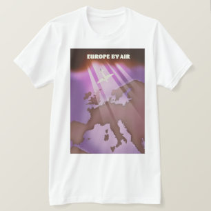 Camiseta Afiche de viajes estilo Europa por aire.