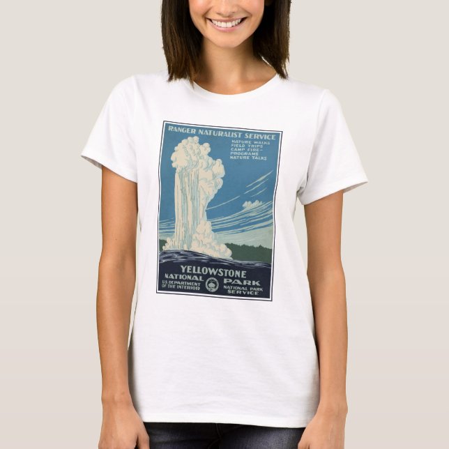 Camiseta Afiche De Viajes Para El Parque Nacional Yellowsto (Anverso)