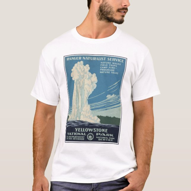 Camiseta Afiche De Viajes Para El Parque Nacional Yellowsto (Anverso)
