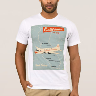 Camiseta Afiche de viajes "por aire" de California al estil