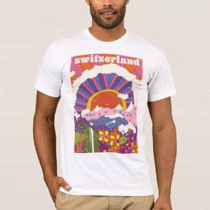 Camiseta Afiche de viajes Retro de Suiza