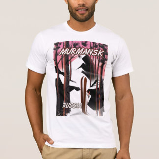 Camiseta Afiche de viajes ruso de Múrmansk