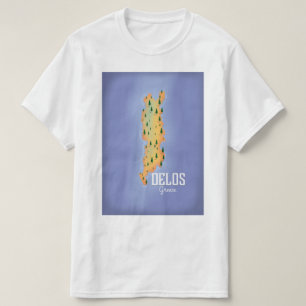 Camiseta Afiche del mapa de Grecia de Delos