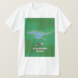 Camiseta Afiche del mapa de viajes de Hjälmaren Suecia