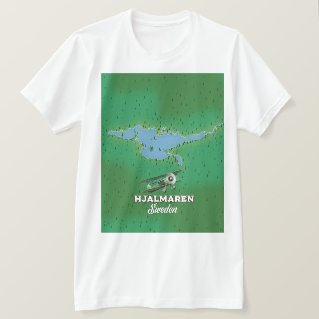 Camiseta Afiche del mapa de viajes de Hjälmaren Suecia (Anverso del diseño)