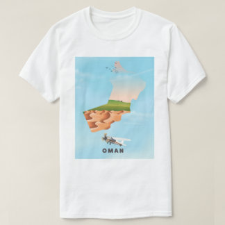 Camiseta Afiche ilustrado de viaje en mapas de Omán