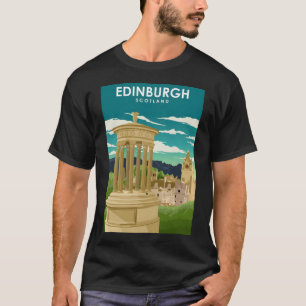 Camiseta Afiche Mínimo de Viaje de Edimburgo Scotland Vinta
