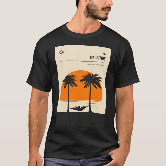 Camiseta Afiche mínimo de Viaje de Mauricio (Anverso)