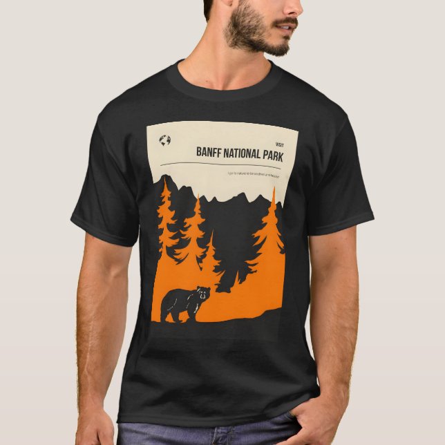 Camiseta Afiche Mínimo de Viajes del Parque Nacional Banff (Anverso)