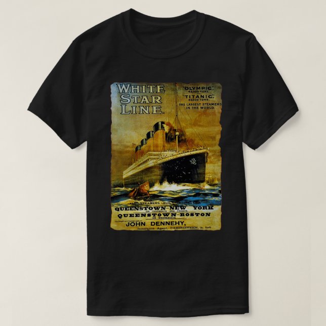 Camiseta Afiche Titanic Sailing Ship Cruise Vintage (Diseño del anverso)