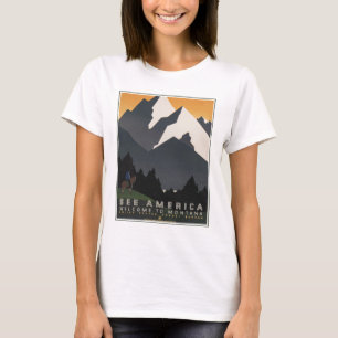 Camiseta Afiche Vintage Que Promueve Viajes A Montana.