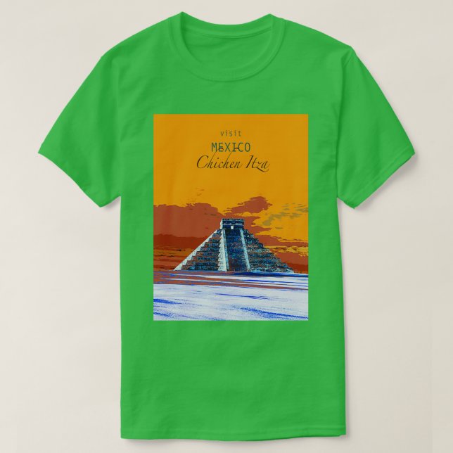 Camiseta Afiches de viajeVisite MéxicoChichen Itza (Diseño del anverso)