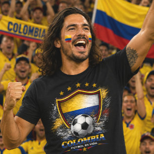 Camiseta Aficionado de Fútbol Colombiano Copa Mundial de Fú