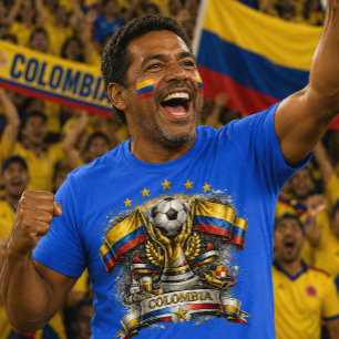 Camiseta Aficionado de Fútbol Colombiano Copa Mundial de Fú