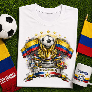 Camiseta Aficionado de Fútbol Colombiano Copa Mundial de Fú