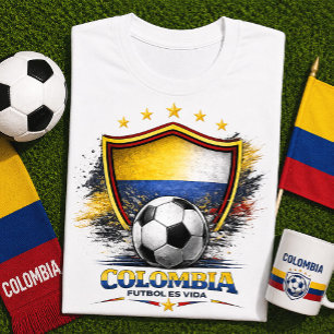 Camiseta Aficionado de Fútbol Colombiano Copa Mundial de Fú
