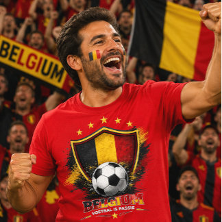 Camiseta Aficionado de Fútbol de Bélgica Copa Mundial de Fú