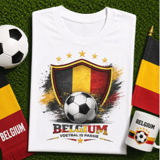 Camiseta Aficionado de Fútbol de Bélgica Copa Mundial de Fú