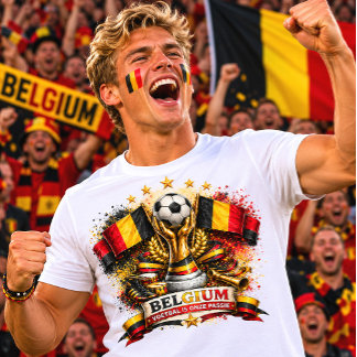 Camiseta Aficionado de Fútbol de Bélgica Copa Mundial de Fú