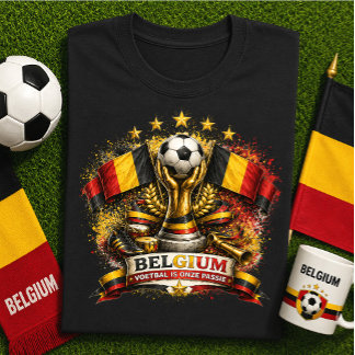 Camiseta Aficionado de Fútbol de Bélgica Copa Mundial de Fú