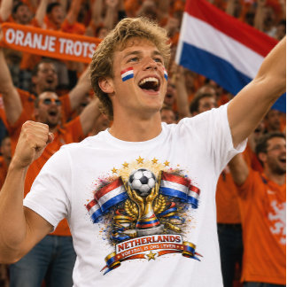 Camiseta Aficionado de Fútbol de Países Bajos Copa Mundial 