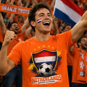 Camiseta Aficionado de Fútbol de Países Bajos Copa Mundial