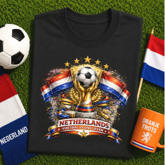 Camiseta Aficionado de Fútbol de Países Bajos Copa Mundial 