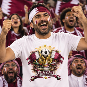 Camiseta Aficionado de fútbol de Qatar partidario de la Cop