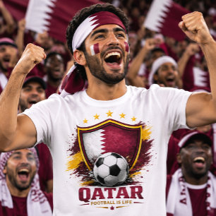 Camiseta Aficionado de fútbol de Qatar partidario de la Cop