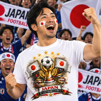Camiseta Aficionado de Fútbol Japonés Copa Mundial de Fútbo