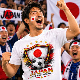 Camiseta Aficionado de Fútbol Japonés Copa Mundial de Fútbo