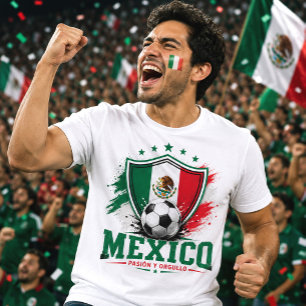 Camiseta Aficionado de Fútbol Mexicano El Tri Copa Mundial