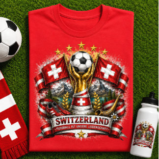 Camiseta Aficionado de Fútbol Suizo Copa Mundial de Fútbol 