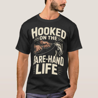 Camiseta Aficionado de la pesca con línea manual atrapando