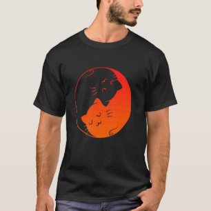 Camiseta Aficionado de los gatos carácter chino ventilador 